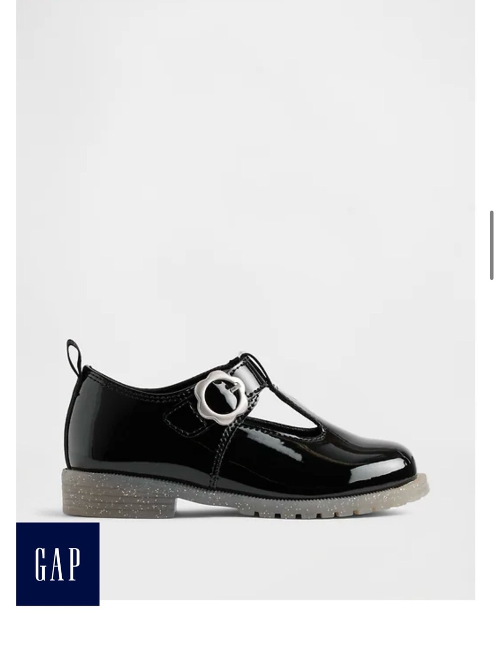 GAP Black Patent T-Strap Loafers for Toddler